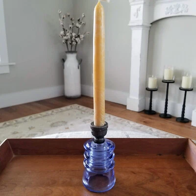 Glass Insulator Candlestick Holder. Steampunk Decor. Decorative Glass. - Image 1 of 3