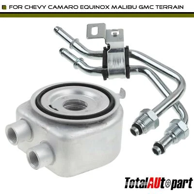 Engine Oil Cooler w/ Pipe for Chevrolet Malibu Buick Envision Cadillac ATS GMC - Image 1 of 4