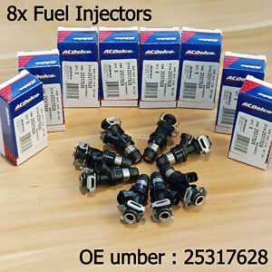 Genuine 8x Fuel Injectors 25317628 For 99-07 Chevy Silverado GMC 4.8/5.3/6.0L