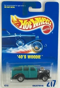 Collettore Hot Wheels Blue Card Main Line anni '40 Woodie 7SP Wheels 1996 #217 4316 - Foto 1 di 2