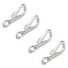  4 Pcs Key Chain Mini Keychain Metal Clip Stainless Steel Buckle Outdoor