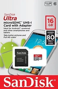 SanDisk 16GB 16G Ultra Micro SD HC Class 10 Memory Card for GoPro Hero3 MicroSD - Picture 1 of 1