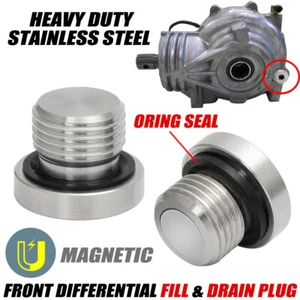 For Polaris RZR Ranger 1000 950 XP Steel Front Differential Fill and Drain Plug - Picture 1 of 12