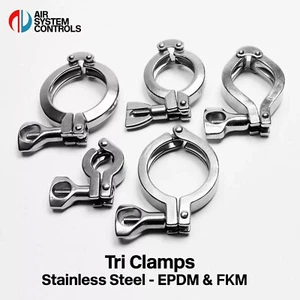 Tri Clamp - 1/2 inch to 4 inch - SS304 - Sanitary, Clamp, EPDM + FKM Gasket - Picture 1 of 22