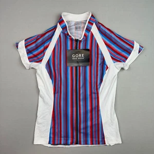 Gore Bike Wear Power SE Jersey Womens Medium Full Zip Striped Stretch Colorful - Picture 1 of 9