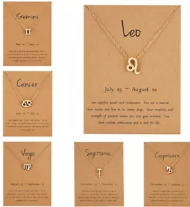 2er Set Sternzeichen Anhänger Charms 12 Sternbild Halskette Halsband Weihnachten - Bild 1 von 24