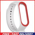 Silicone Dual Color Bracelet Watch Strap for Miband 3 4 (White Red)