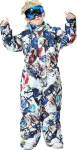 HOUZONIY Snowsuit Kids Sz 120 6 Yrs Waterproof, Insulated Jumpsuit - Picture 1 of 7
