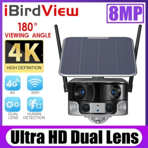 4K HD Dual Lens Solar Powered 180° Panoramic Intelligent Camera Two way audio - Picture 1 of 17