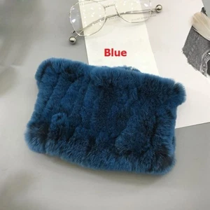 Women Real Rabbit Fur Elastic Scarf Headband Cowl Neck Warmer Winter Warm Fluffy - Picture 1 of 20