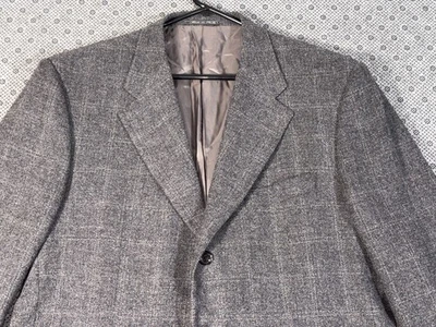 Corneliani Blazer Sport Coat Jacket Men’s 52R Gray Plaid Wool Italy *VERY NICE* - Image 1 of 4
