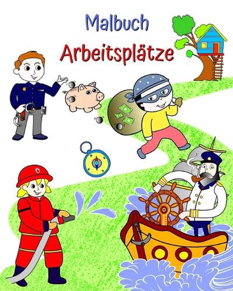 Malbuch, Arbeitspltze: Sch?ne Illustrationen beliebter Berufe, die Kinder lernen - Image 1 of 1