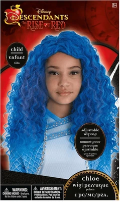 DESCENDANTS 4 The Rise of Red CHLOE WIG Child Blue Curly Hair Girls' Costume NWT - Image 1 of 4