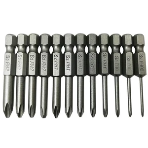 Brocas de destornillador cruzado Phillips 12 piezas vástago hexagonal cruz magnética Phillips - Imagen 1 de 7