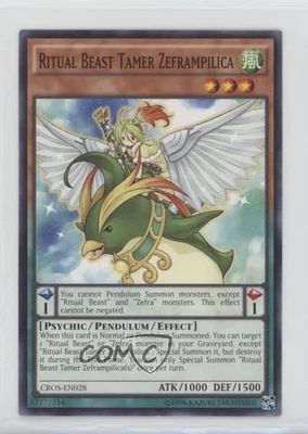 Ritual Beast Tamer Zeframpilica Unlimited YuGiOh Crossed Souls Base Set - Image 1 of 2