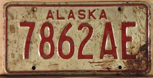 Vintage 1976 Alaska License Plate 7862AE - Picture 1 of 4