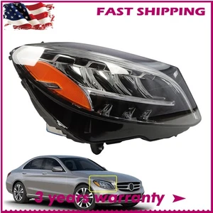 RH Passenger Side For Mercedes-Benz C300 C43 2019-2021 W205 Full LED Headlight - Picture 1 of 9