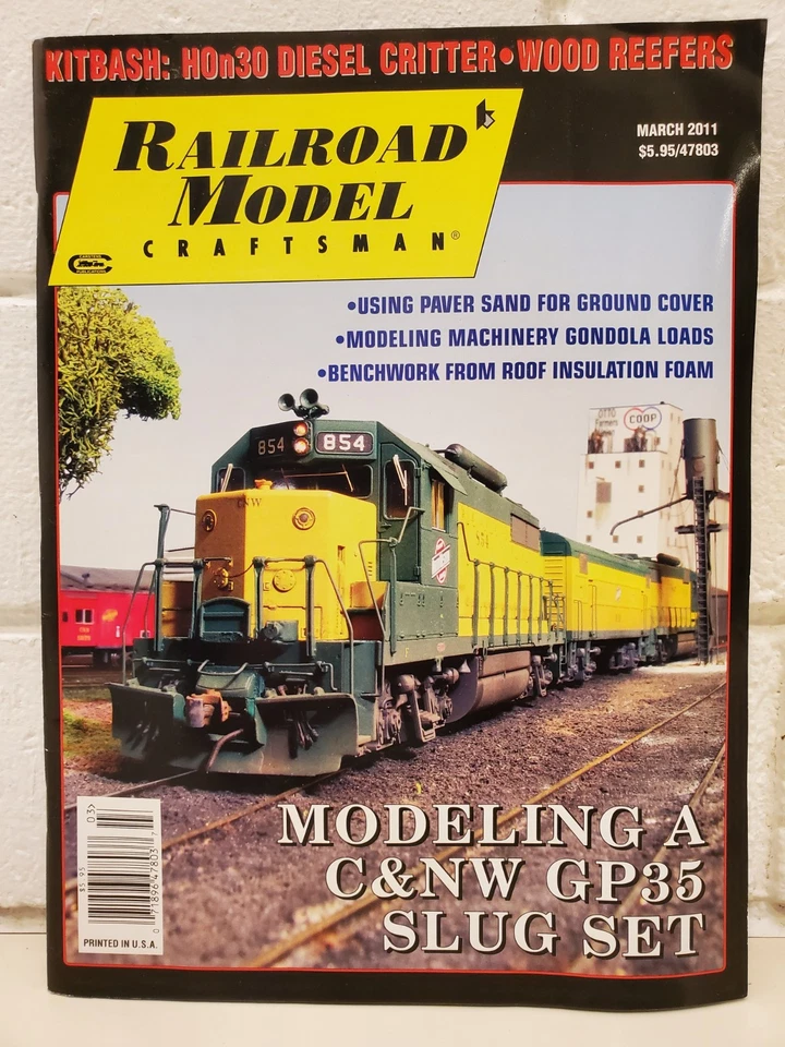 RAILROAD MODEL CRAFTSMAN MAGAZINE MARCH 2011 C&NW GP35 SLUG SET HO TRAIN 79 10 - Image 1 of 4