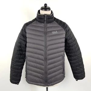 Piumino Jack Wolfskin uomo M grigio nero Stormlock 700 trapuntato giacca - Foto 1 di 11