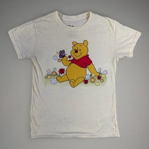 Disney Winnie The Pooh Yellow Spring Time Flowers Embroidered T Shirt Xsmall - Picture 1 of 8