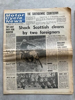 Motor Cycle News - 8 May 1968 - Austrian GP, Spanish GP - Vintage Newspaper - Image 1 of 4