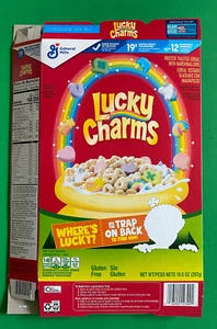 GENERAL MILLS LUCKY CHARMS CEREAL WHERE'S LUCKY 2024 EMPTY DISPLAY BOX - Picture 1 of 2