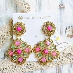 KENDRA SCOTT Mallory Rose Gold Statement Earrings NWT - Picture 1 of 5