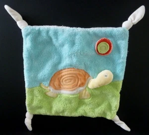 19. Doudou plat KALOO TORTUE range pyjama coussin bouillotte bleu vert TBE - Picture 1 of 2