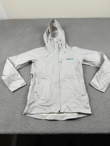 Patagonia Troposphere Jacket Womens XS White Blue H2NO Waterproof Gorpcore Flaws - Picture 1 of 21