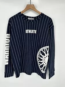 Soulcycle Pin Stripe Long Sleeve Shirt Navy Blue Size Large - Picture 1 of 4