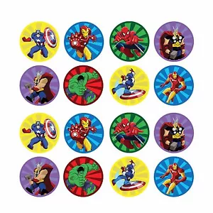 Avengers Cupcake Toppers Images Edible Icing / Wafer Paper (uncut) - Foto 1 di 1