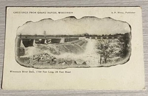 Postal saludos desde Grand Rapids Wisconsin WI River Dam - Imagen 1 de 2