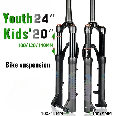 Mountain Bike Suspension Oil Gas Fork 20/24In 100/120/140mm Travel Shoulder Lock - Image 1 of 4