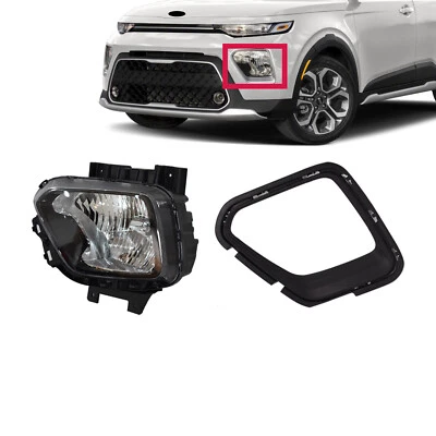Fits 2020-2022 Kia Soul Halogen Head Lamp With Trim Molding Black Left Side 2PCS - Imagem 1 de 4