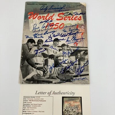 1950 New York Yankees & Philadelphia Phillies Team Signed World Series Program - Image 1 of 4