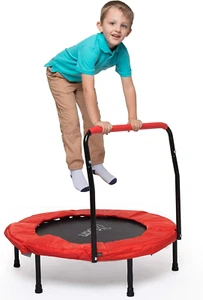 Tragbares 36 Zoll Kindertrampolin mit Griff für Stabilität und Sicherheit Pad - faltbar - Bild 1 von 4
