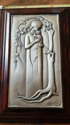 Ottaviani Maternita`Quadro Bassorilievo  argento 925 Madonna stilizzata vintage  - Immagine 1 di 4