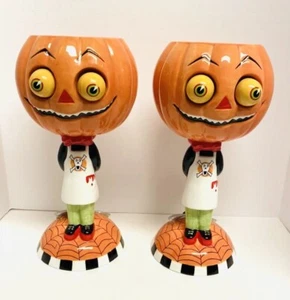 DEPT 56 Kürbiskelche Googly Eyes 8,5" Tasse Paar Halloween Gift Spinne - Bild 1 von 20