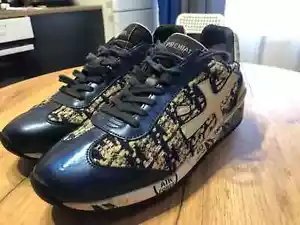 PREMIATA Scarpe Uomo 1518 Sneakers Pelle e Tessuto Blu Taglia Uk 7 EuR 41 - Foto 1 di 8