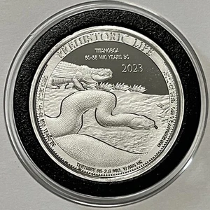 Prehistoric Life Series Titanoboa Snake Coin 1 Troy Oz .9999 Fine Silver Round - Picture 1 of 12