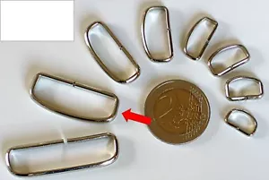 10 Flachdrahtschlaufe, D-Ring, Eisen vernickelt 35mm - Bild 1 von 1