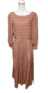 PARTERRE Linen Blend Printed Button Down Long Sleeve Maxi Dress Size 2 - Picture 1 of 6