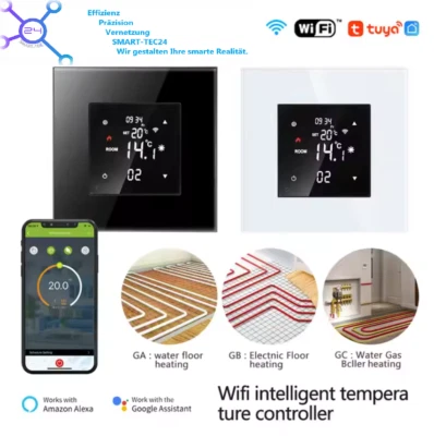 WiFi Smart Thermostat Raumthermostat - Heizung / Fußbodenheizung mit Glasrahmen - Bild 1 von 4