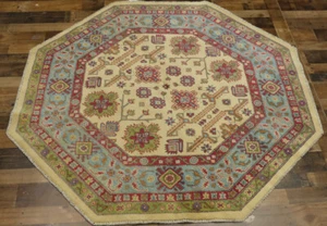 6'x6' Octagon New Fine Hand Knotted wool Pak Kazak Oriental area rug Carpet - Picture 1 of 7