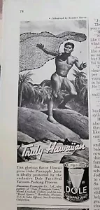 1938 Dole Anassaft wirklich hawaiianisch Robert Riggs Kunst Vintage Anzeige - Bild 1 von 1