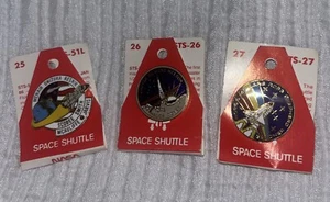Three NASA Space Shuttle Commemorative Pins STS-25 STS-26 STS-27 Pinnacle Design - Picture 1 of 5
