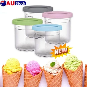 Cream Pints Cup with Lids Ice Cream Containers Storage Jars For Ninja Creami OD - Picture 1 of 15