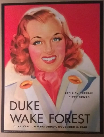 Wake Forest Demon Football Vintage Game Day Football Program Poster 11" x 14" Cover