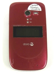 Doro PhoneEasy 626 - Red and White ( Consumer Cellular ) Flip Phone - Picture 1 of 3