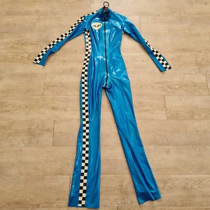 Torture Garden Latex Catsuit Gr. S blau im Racing Design - Bild 1 von 3